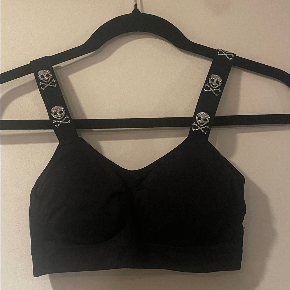 Black Skull Strap Bralette